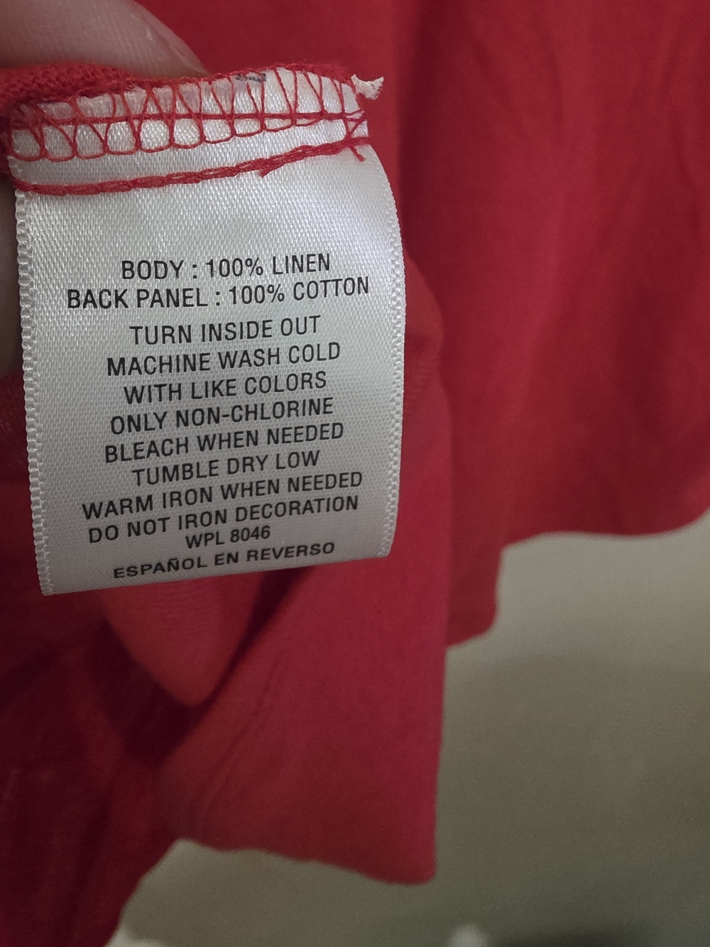 JM Collection Red 100% Linen Button-Up Shirt - Picture 4 of 4